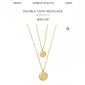Amber Sceats Double Chain Coin Layered Necklace